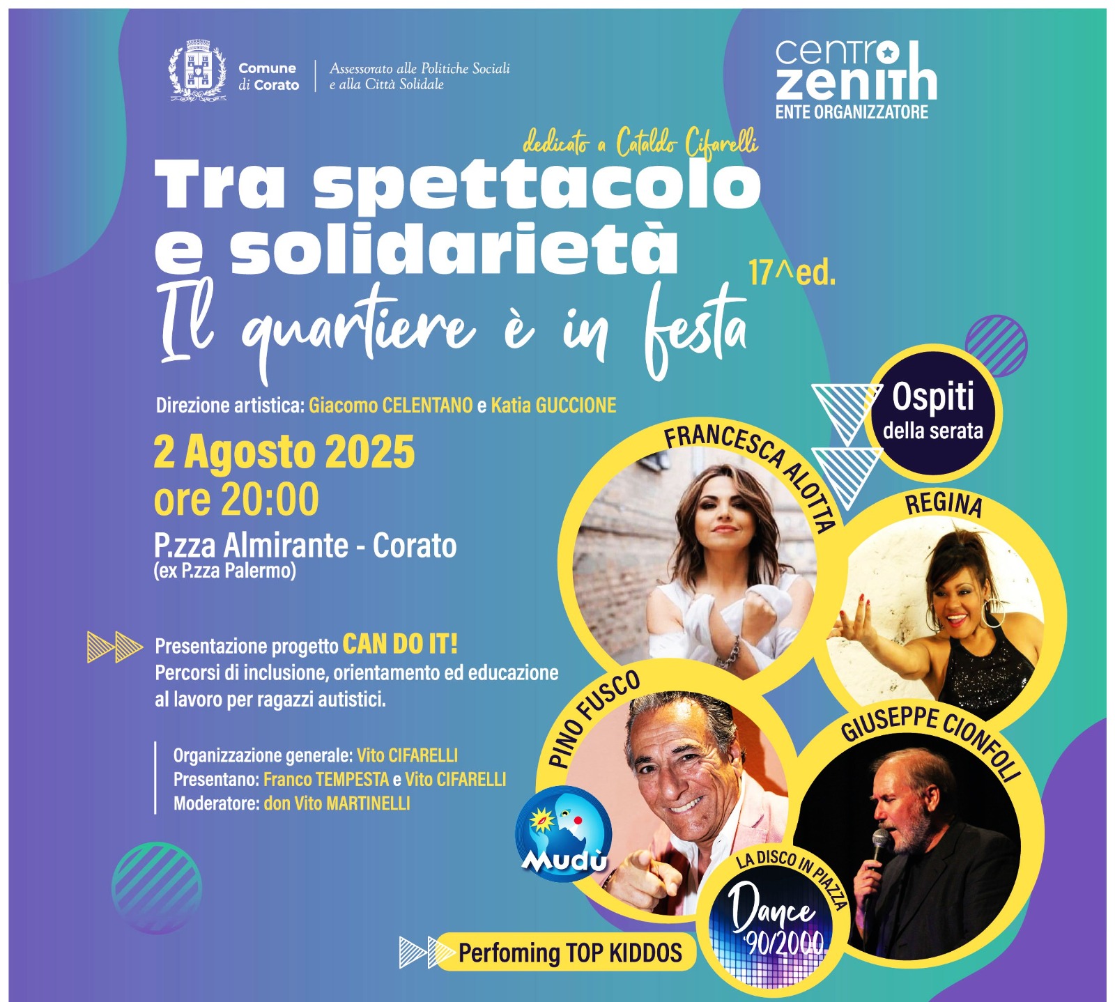 “Tra Spettacolo e Solidarietà”: sabato 2 agosto la XVII edizione in Piazza Almirante